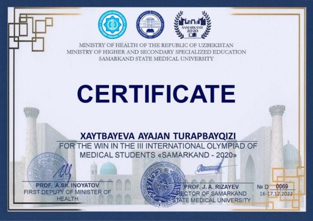 "Самарқанд-2020" медициналық ЖОО студенттерінің III-Халықаралық олимпиадасы